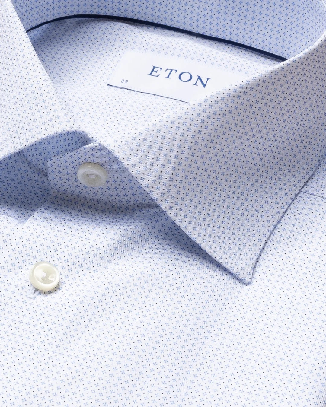 Eton Light Blue Micro Print Poplin Shirt