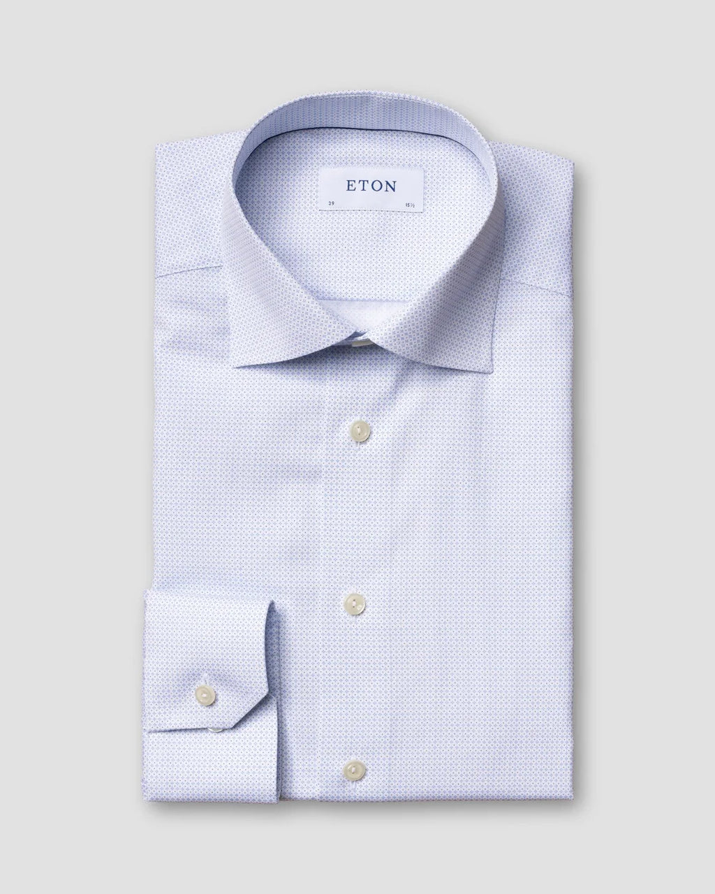 Eton Light Blue Micro Print Poplin Shirt