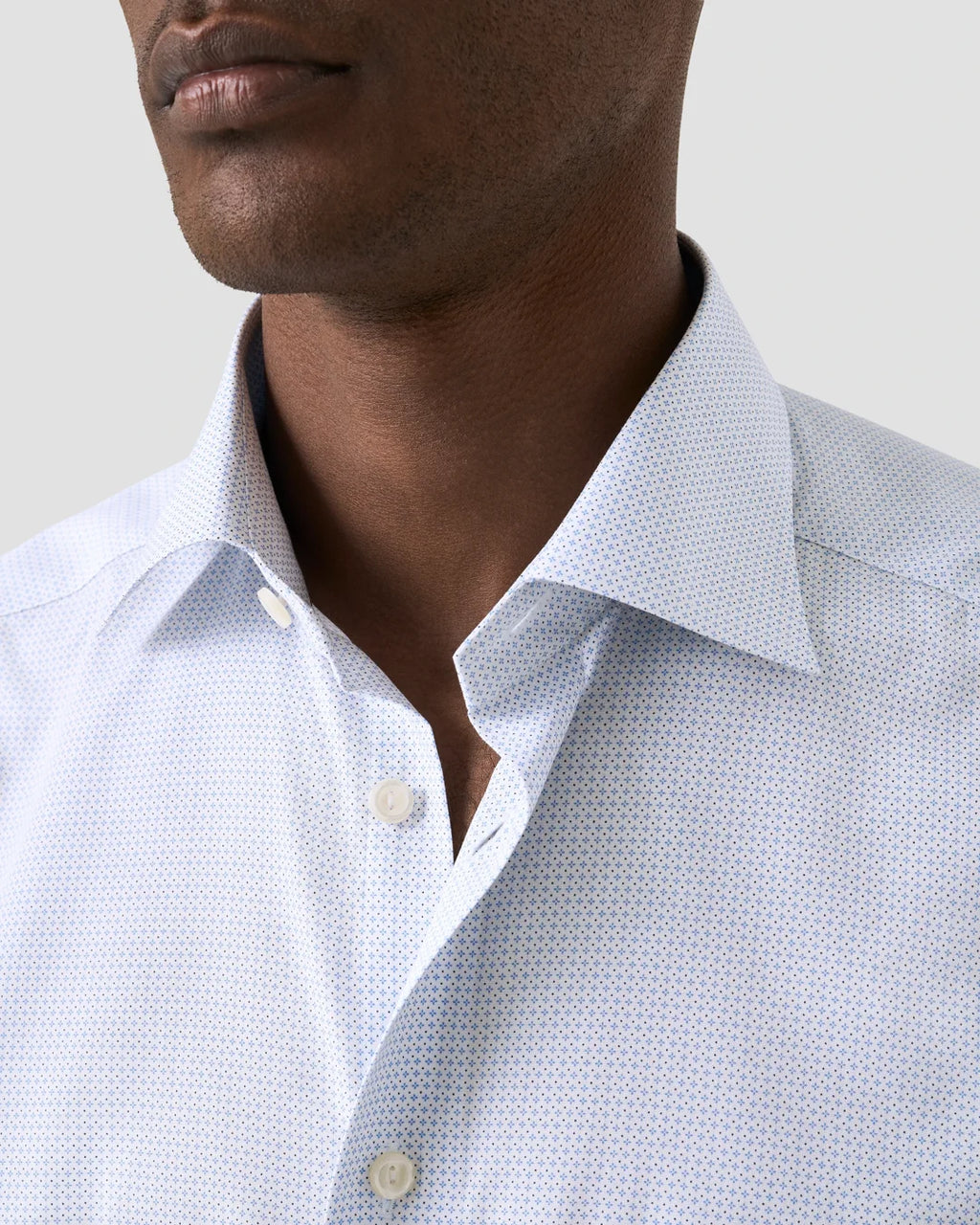 Eton Light Blue Micro Print Poplin Shirt