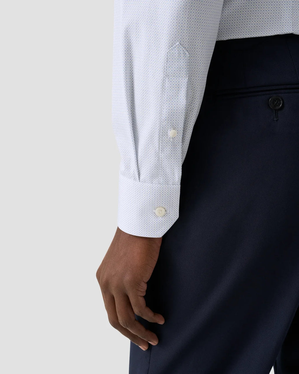 Eton Light Blue Micro Print Poplin Shirt