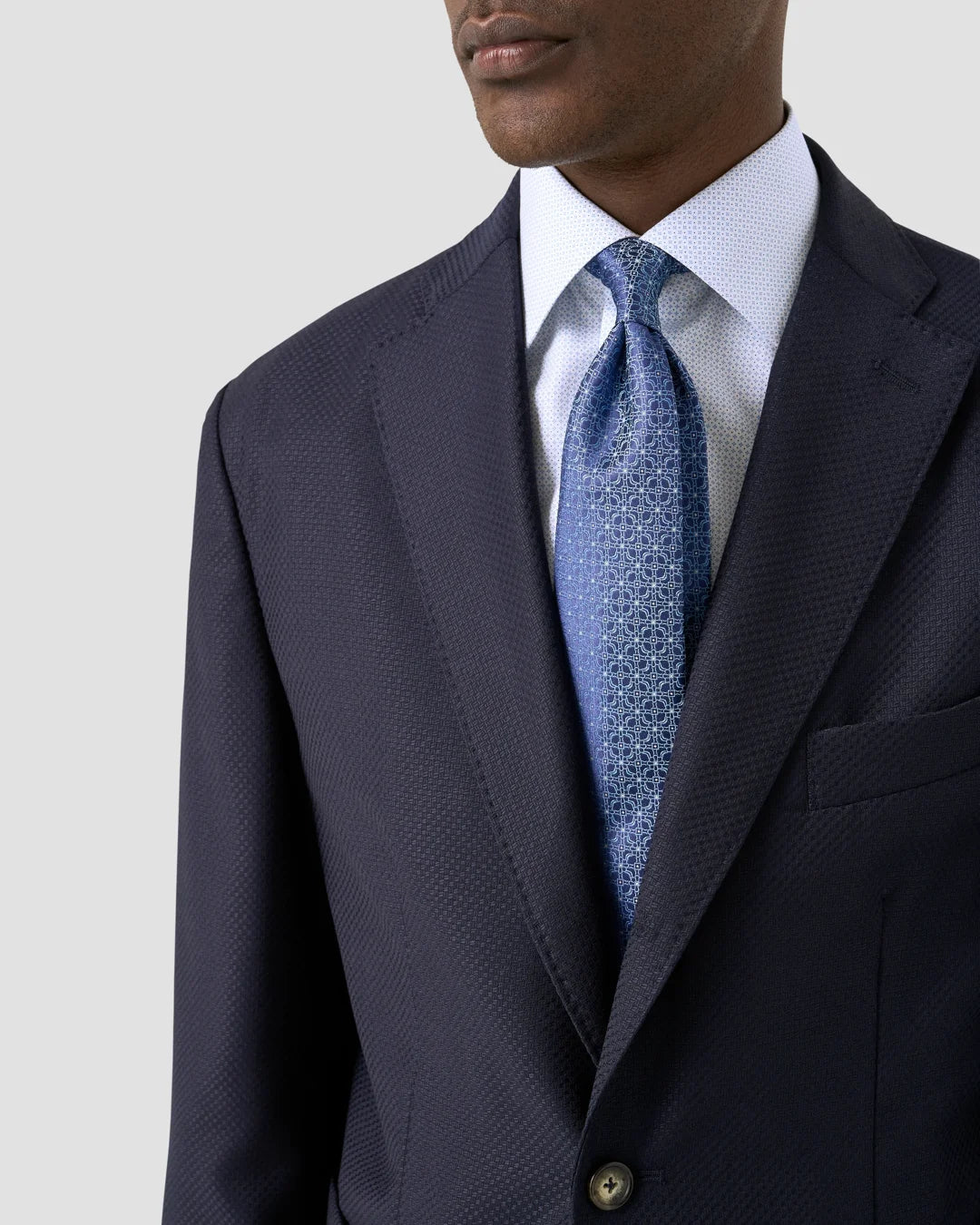 Eton Light Blue Micro Print Poplin Shirt