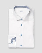 Eton Signature Twill Effect Shirt with Geometric Details