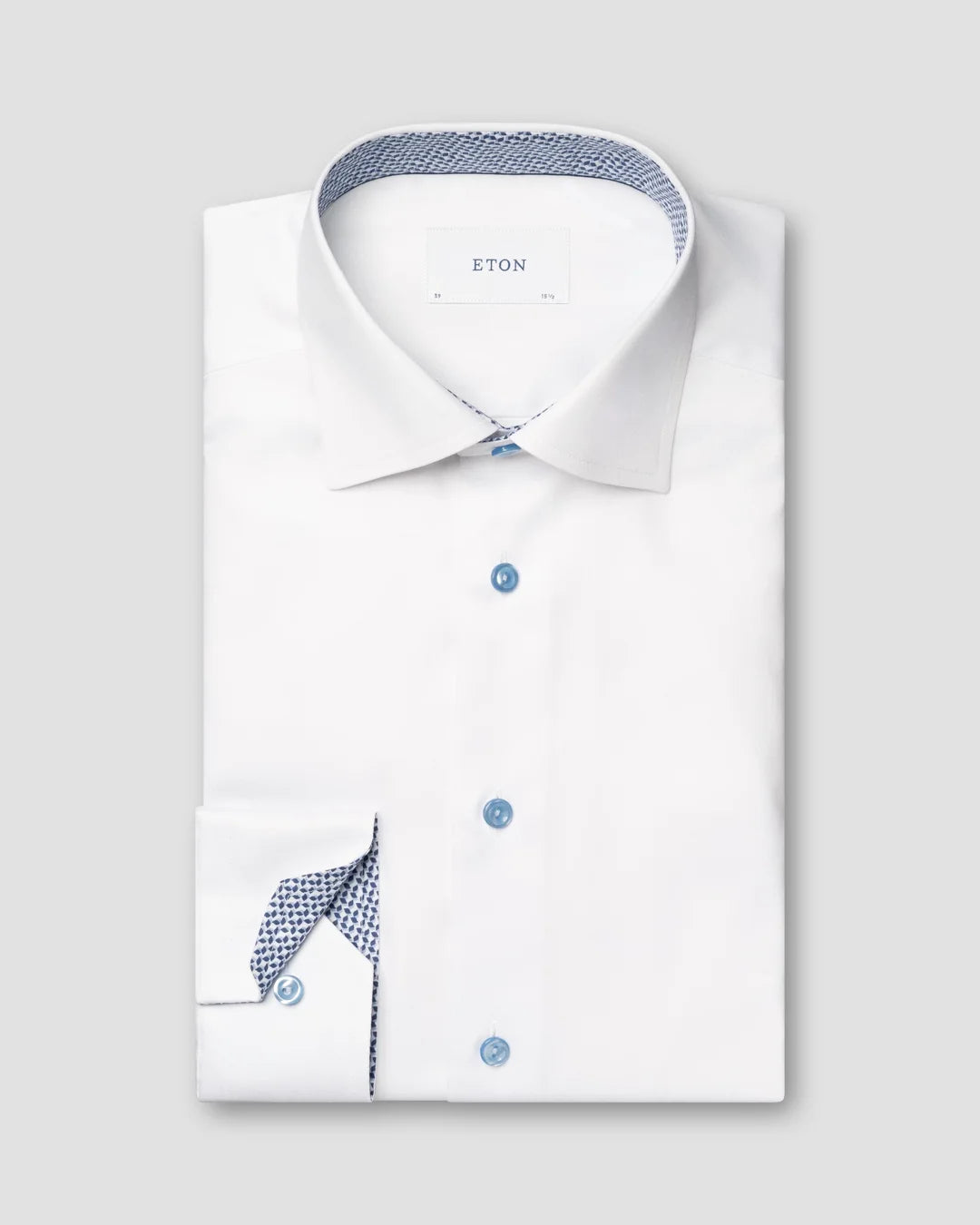 Eton Signature Twill Effect Shirt with Geometric Details