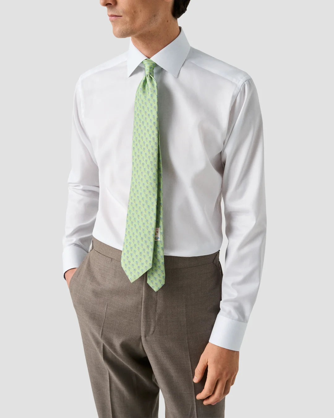 Eton Signature Twill Effect Shirt with Geometric Details