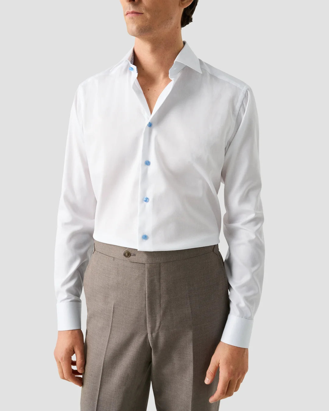 Eton Signature Twill Effect Shirt with Geometric Details