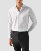 Eton Signature Twill Shirt with Light Blue Details