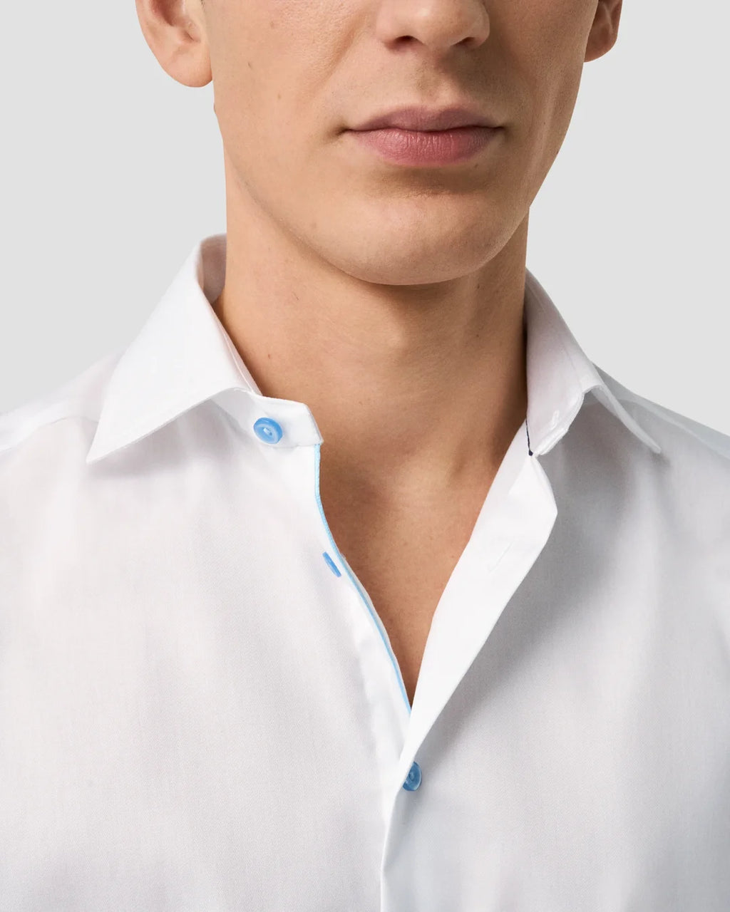 Eton Signature Twill Shirt with Light Blue Details