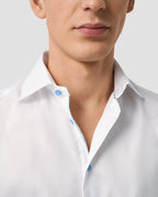 Eton Signature Twill Shirt with Light Blue Details