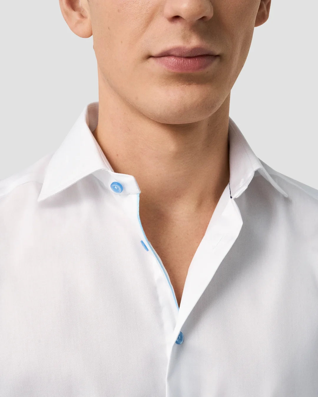 Eton Signature Twill Shirt with Light Blue Details