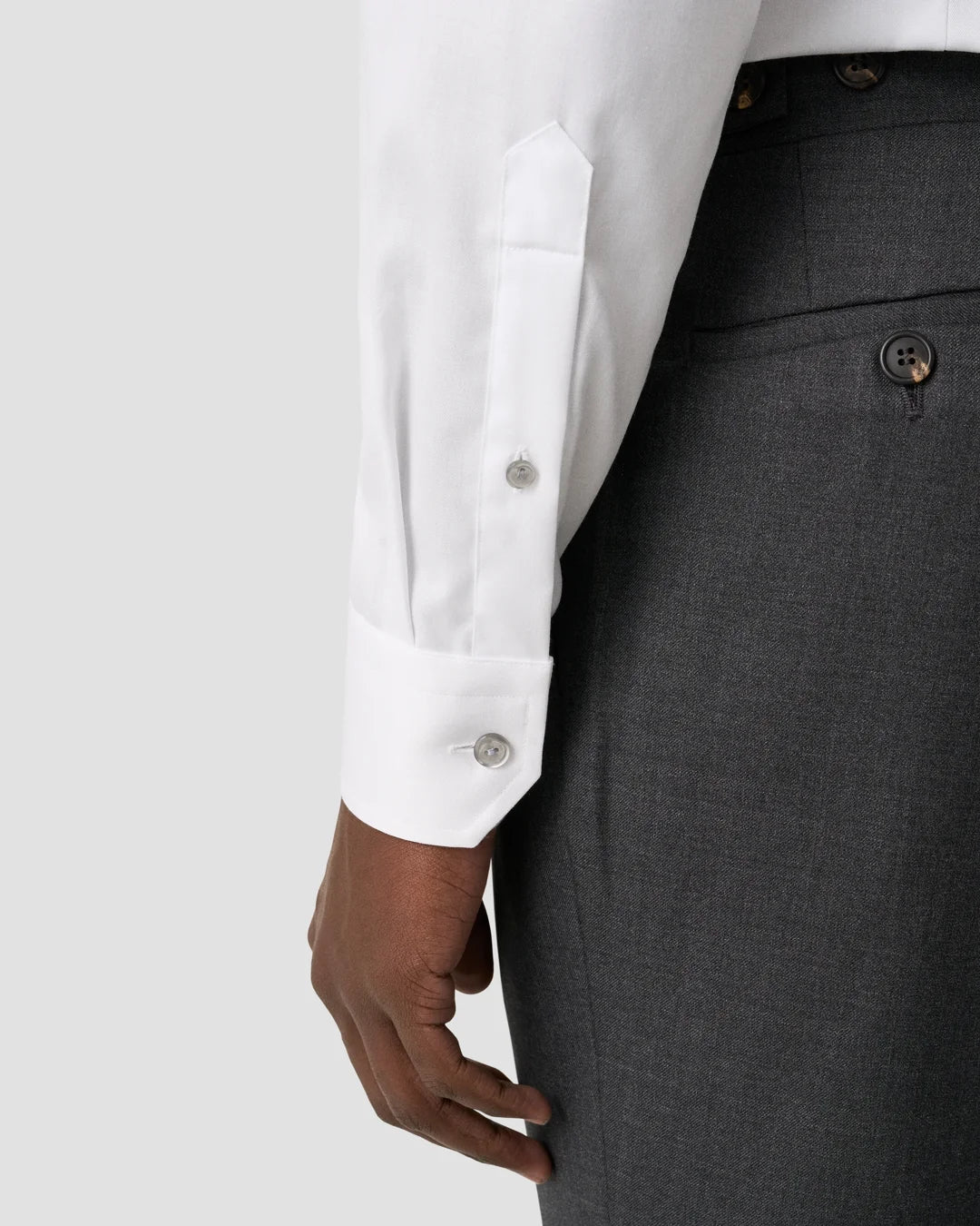 Eton Twill Shirt with Gray Detail