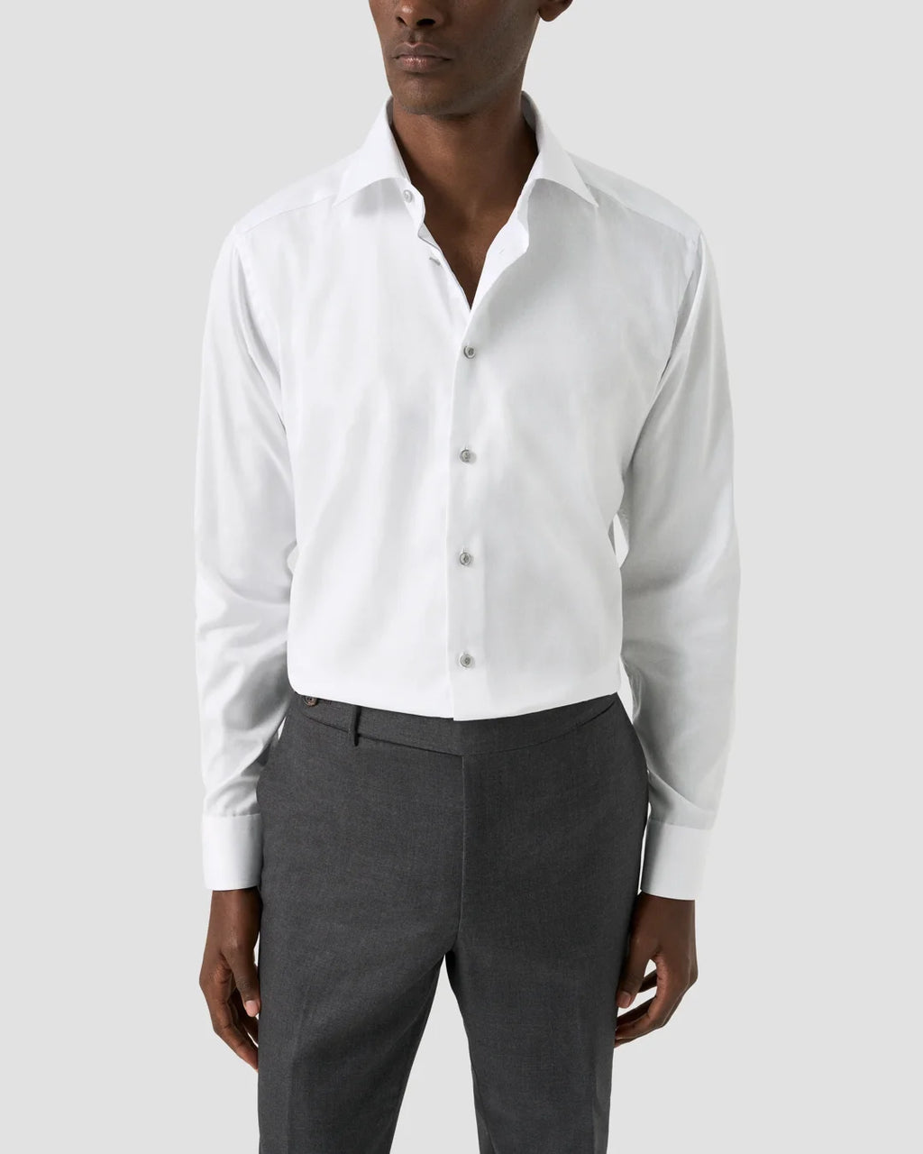 Eton Twill Shirt with Gray Detail
