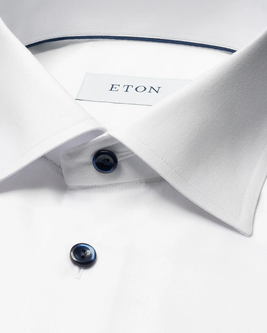 Eton Twill Shirt with Navy Detail