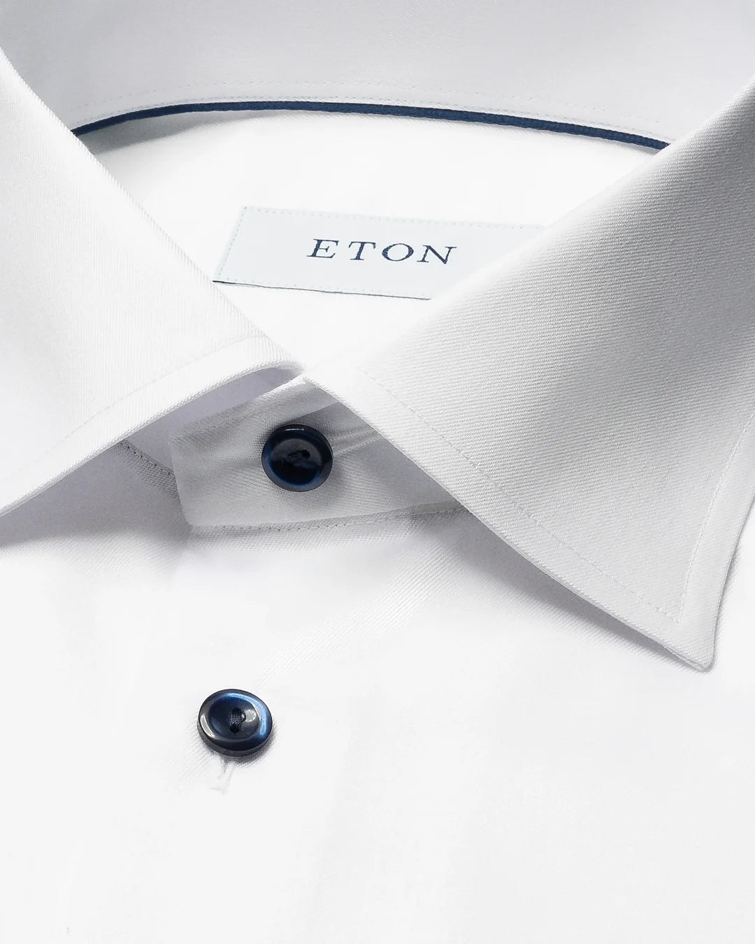 Eton Twill Shirt with Navy Detail
