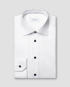 Eton Twill Shirt with Navy Detail
