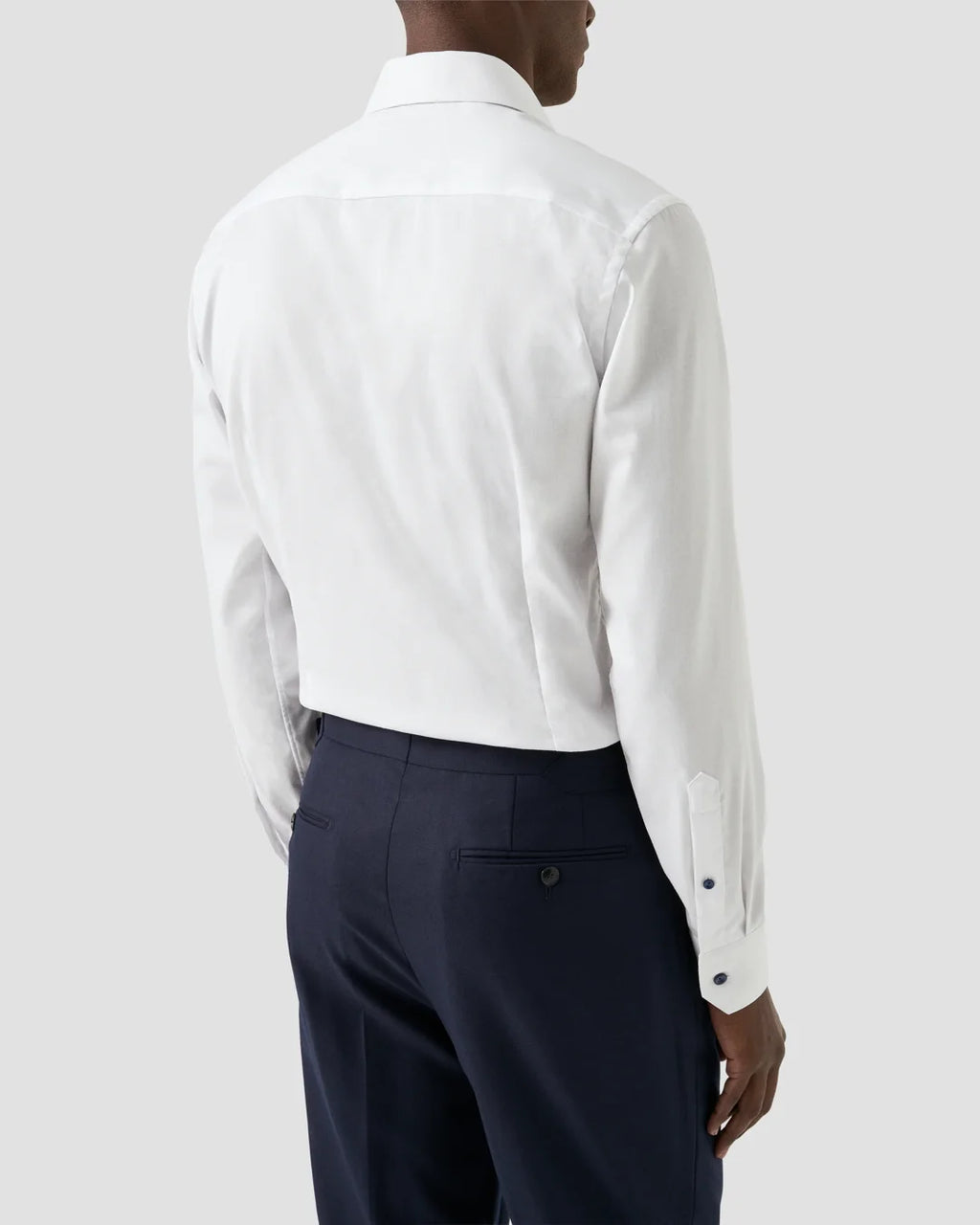 Eton Twill Shirt with Navy Detail