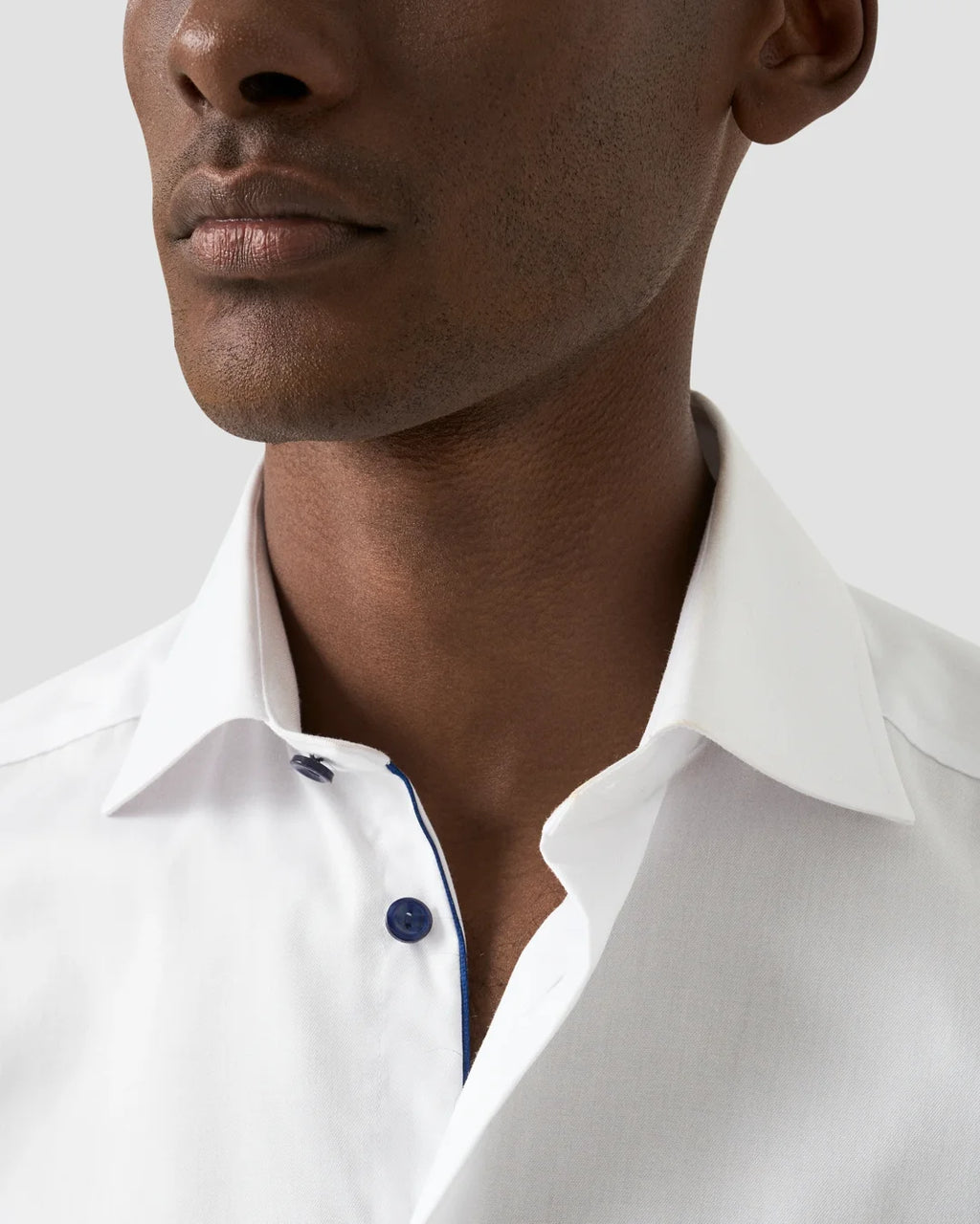 Eton Twill Shirt with Navy Detail