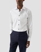 Eton Twill Shirt with Navy Detail