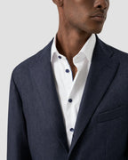 Eton Twill Shirt with Navy Detail